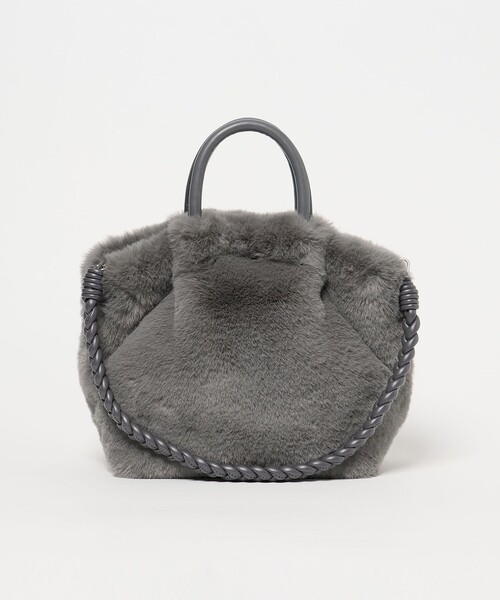 green label relaxing（グリーンレーベルリラクシング）の「フェイクファー2WAY トートバッグ / ショルダーバッグ（トートバッグ・レディース・グレー/ダークブラウン/その他1/モカ・FREE）」の2枚目の写真