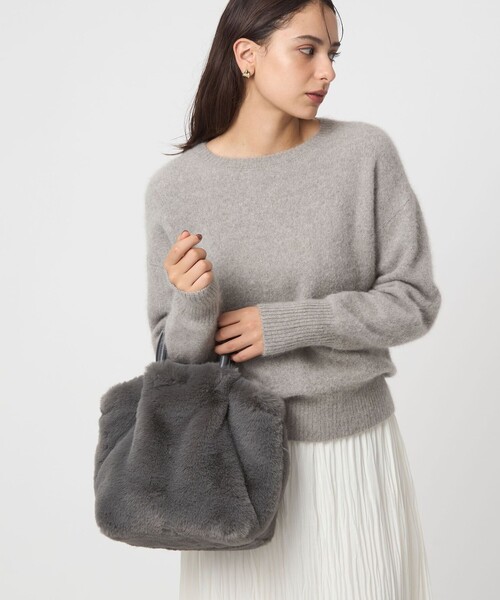 green label relaxing（グリーンレーベルリラクシング）の「フェイクファー2WAY トートバッグ / ショルダーバッグ（トートバッグ・レディース・グレー/ダークブラウン/その他1/モカ・FREE）」の5枚目の写真