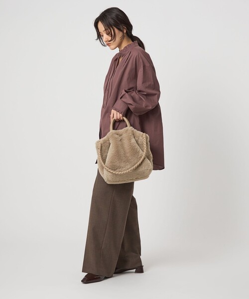 green label relaxing（グリーンレーベルリラクシング）の「フェイクファー2WAY トートバッグ / ショルダーバッグ（トートバッグ・レディース・グレー/ダークブラウン/その他1/モカ・FREE）」の8枚目の写真