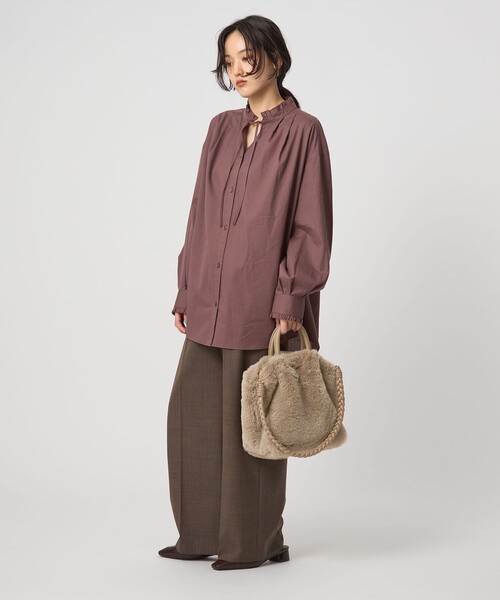 green label relaxing（グリーンレーベルリラクシング）の「フェイクファー2WAY トートバッグ / ショルダーバッグ（トートバッグ・レディース・グレー/ダークブラウン/その他1/モカ・FREE）」の9枚目の写真