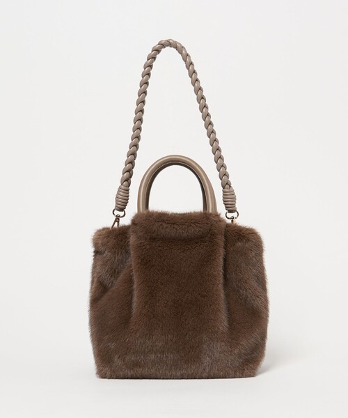 green label relaxing（グリーンレーベルリラクシング）の「フェイクファー2WAY トートバッグ / ショルダーバッグ（トートバッグ・レディース・グレー/ダークブラウン/その他1/モカ・FREE）」の18枚目の写真