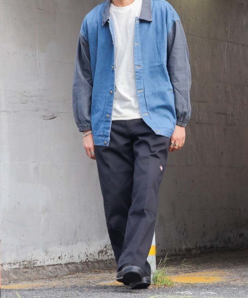 NO WAY（ノーウェイ）の「/バイカラーデニムジャケット/（デニムジャケット・メンズ・ブルー/グレー・MEDIUM/LARGE）」の2枚目の写真
