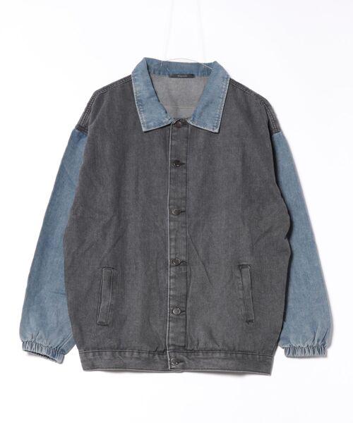 NO WAY（ノーウェイ）の「/バイカラーデニムジャケット/（デニムジャケット・メンズ・ブルー/グレー・MEDIUM/LARGE）」の4枚目の写真