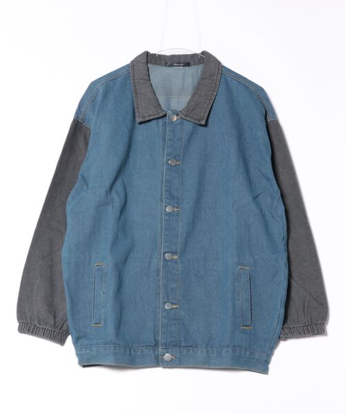 NO WAY（ノーウェイ）の「/バイカラーデニムジャケット/（デニムジャケット・メンズ・ブルー/グレー・MEDIUM/LARGE）」の3枚目の写真
