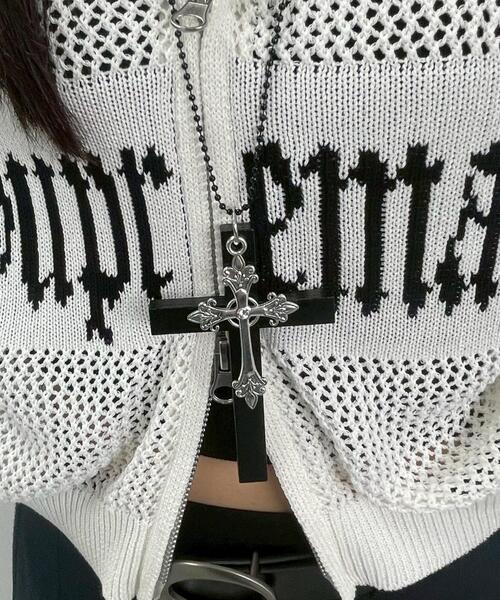 WEGO（ウィゴー）の「WEGO/MIXウッドクロスネックレス（ネックレス・レディース・ホワイト/ブラック・FREE）」の4枚目の写真