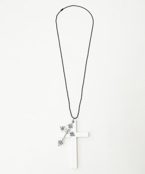 WEGO（ウィゴー）の「WEGO/MIXウッドクロスネックレス（ネックレス・レディース・ホワイト/ブラック・FREE）」の5枚目の写真