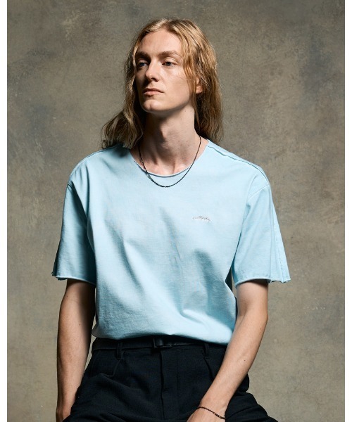 wjk（ダヴルジェイケイ）の「tight jersey cut-off S/S（Tシャツ/カットソー・メンズ・ホワイト/ライトグレー/ブラック/ライトブルー・SMALL/MEDIUM/LARGE/X-LARGE）」の4枚目の写真