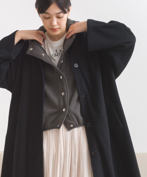 OMNES（オムネス）の「フェルトルーズシルエットステンカラーコート（ステンカラーコート・レディース・ブラック/ダークグレー/オフホワイト・FREE）」の19枚目の写真