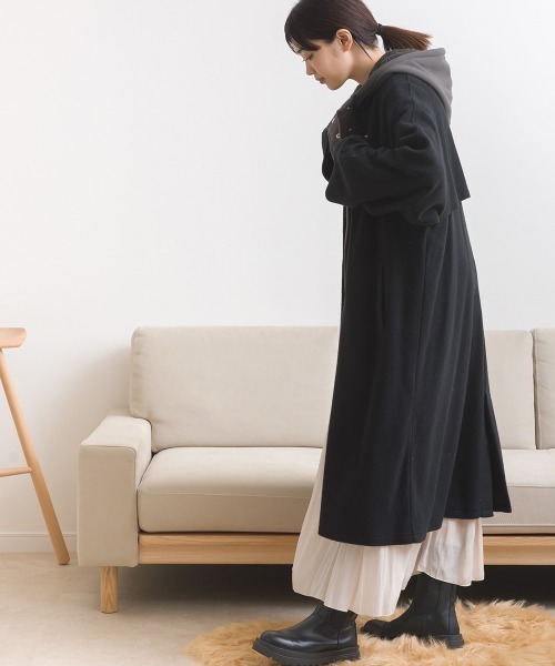 OMNES（オムネス）の「フェルトルーズシルエットステンカラーコート（ステンカラーコート・レディース・ブラック/ダークグレー/オフホワイト・FREE）」の22枚目の写真