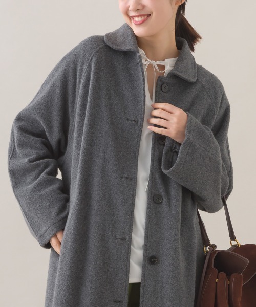 OMNES（オムネス）の「フェルトルーズシルエットステンカラーコート（ステンカラーコート・レディース・ブラック/ダークグレー/オフホワイト・FREE）」の15枚目の写真
