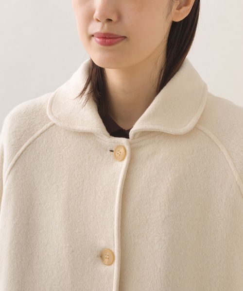 OMNES（オムネス）の「フェルトルーズシルエットステンカラーコート（ステンカラーコート・レディース・ブラック/ダークグレー/オフホワイト・FREE）」の16枚目の写真