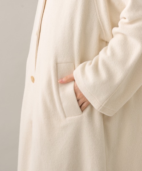 OMNES（オムネス）の「フェルトルーズシルエットステンカラーコート（ステンカラーコート・レディース・ブラック/ダークグレー/オフホワイト・FREE）」の10枚目の写真