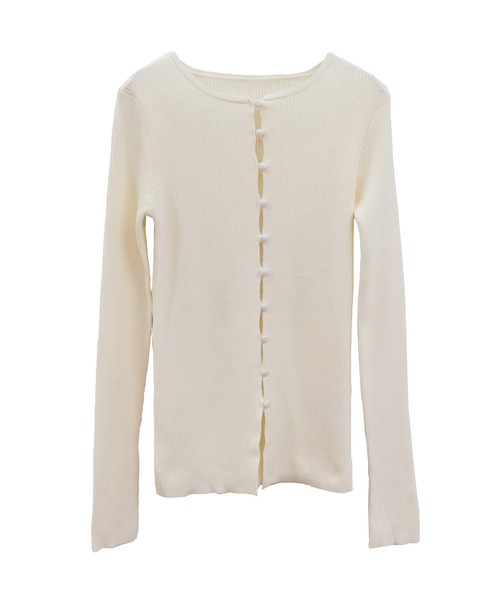 ISOOK（アイスー）の「ボタンリブカーディガン(chiica select) / リブニット 長袖 クルーネック ロング丈 チュニック ロングスリーブ 赤ニット 無地 ブラック アイボリー ブラウン レッド 白 黒 茶 赤 ZOZOTOWN限定色（カーディガン/ボレロ・レディース・アイボリー/ブラック/ブラウン/レッド・FREE）」の22枚目の写真