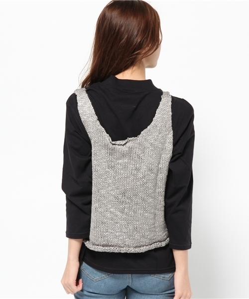 Kastane(カスタネ)の「Tシャツ、ニットベストセット(ニット/セーター・レディース・ベージュ/キャメル/グレー/レッド・FREE)」の7枚目の写真