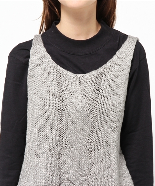 Kastane(カスタネ)の「Tシャツ、ニットベストセット(ニット/セーター・レディース・ベージュ/キャメル/グレー/レッド・FREE)」の8枚目の写真