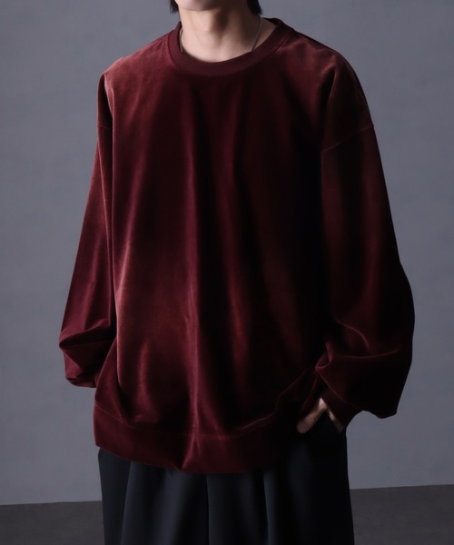 welise/ウェライズ】ヴィンテージベルベット オーバーサイズ クルー