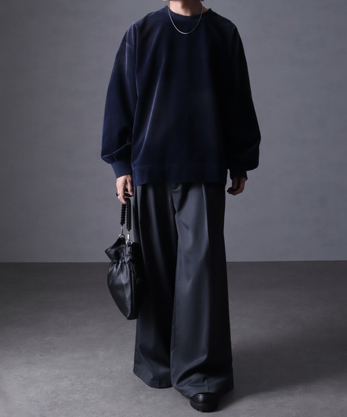 welise/ウェライズ】ヴィンテージベルベット オーバーサイズ クルー