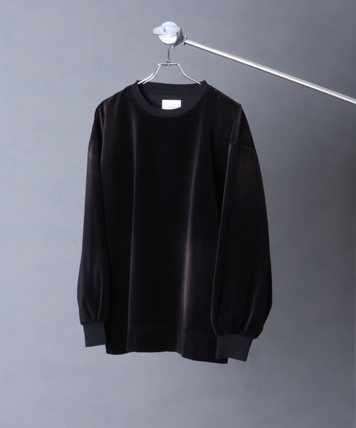 welise（ウェライズ）の「【welise/ウェライズ】ヴィンテージベルベット オーバーサイズ クルーネックプルオーバー（スウェット・メンズ・チャコールグレー/ブラック/ワイン/ダークネイビー・S/M/L）」の21枚目の写真