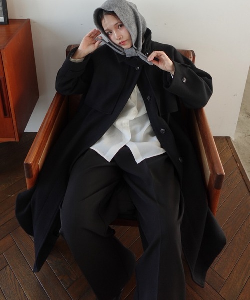 セール】2wayカラーオーバーサイズロングコート（ステンカラーコート