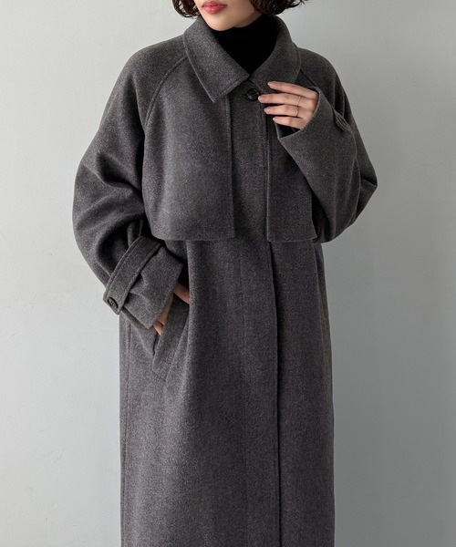 【専用】callautia 2wayカラーオーバーサイズ ロングコート グレー セール】2wayカラーオーバーサイズロングコート（ステンカラーコート