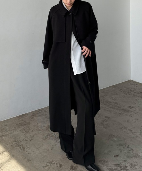 セール】2wayカラーオーバーサイズロングコート（ステンカラーコート