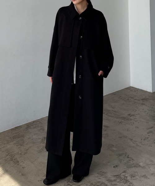 新品 CHALAYAN オーバーサイズ ノーカラーコート オーバーサイズ ロングステンカラーコート FQ22W109【Fano