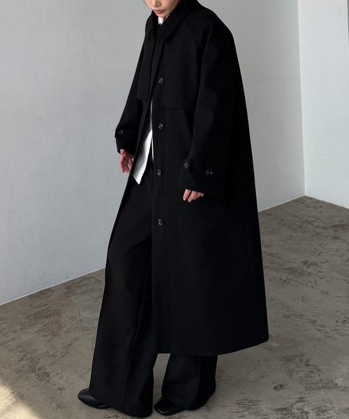 2wayカラーオーバーサイズロングコート（ステンカラーコート