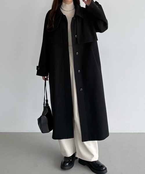 2wayカラーオーバーサイズロングコート（ステンカラーコート