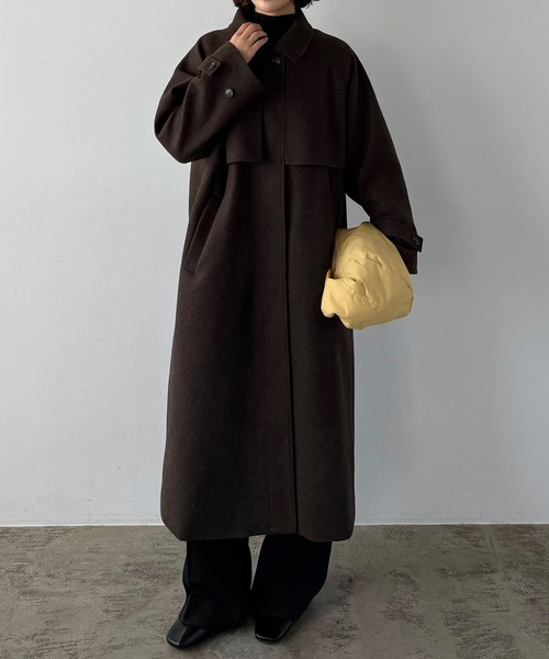 セール】2wayカラーオーバーサイズロングコート（ステンカラー