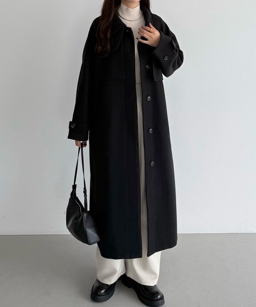 セール】2wayカラーオーバーサイズロングコート（ステンカラーコート