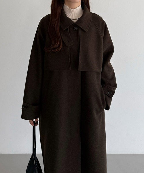 セール】2wayカラーオーバーサイズロングコート（ステンカラーコート