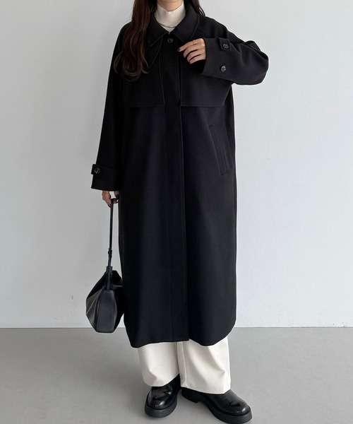 セール】2wayカラーオーバーサイズロングコート（ステンカラーコート