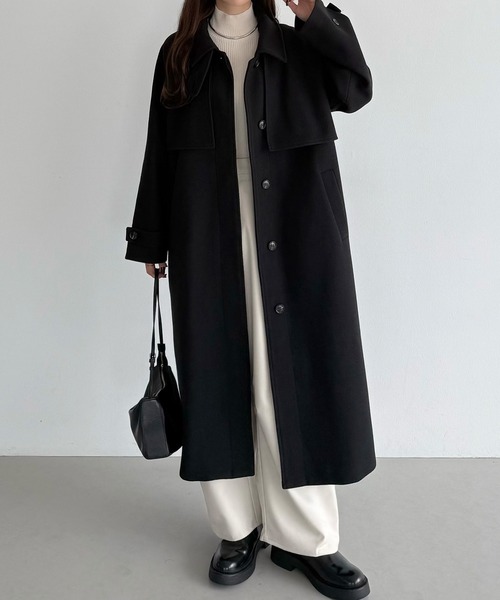セール】2wayカラーオーバーサイズロングコート（ステンカラーコート