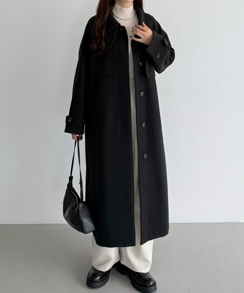 セール】2wayカラーオーバーサイズロングコート（ステンカラーコート