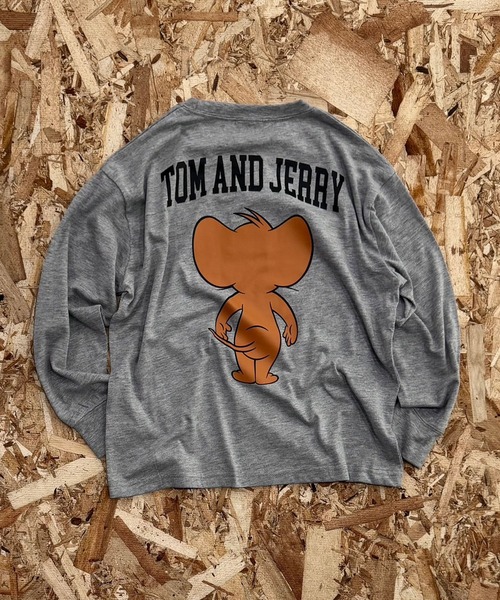 Tom＆Jerry（トムアンドジェリー）の「【TOM&JERRY/トム＆ジェリー】　バックプリント　オーバーサイズ　ロンT　長袖　Tシャツ（Tシャツ/カットソー・キッズ・ブラック/オフホワイト/杢グレー/ダークグリーン/チャコール/グリーン系その他/ネイビー/ホワイト系その他・110/120/130/140/150/160）」の5枚目の写真