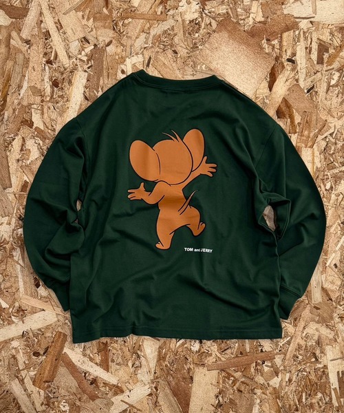 Tom＆Jerry（トムアンドジェリー）の「【TOM&JERRY/トム＆ジェリー】　バックプリント　オーバーサイズ　ロンT　長袖　Tシャツ（Tシャツ/カットソー・キッズ・ブラック/オフホワイト/杢グレー/ダークグリーン/チャコール/グリーン系その他/ネイビー/ホワイト系その他・110/120/130/140/150/160）」の7枚目の写真