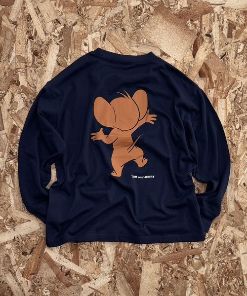 Tom＆Jerry（トムアンドジェリー）の「【TOM&JERRY/トム＆ジェリー】　バックプリント　オーバーサイズ　ロンT　長袖　Tシャツ（Tシャツ/カットソー・キッズ・ブラック/オフホワイト/杢グレー/ダークグリーン/チャコール/グリーン系その他/ネイビー/ホワイト系その他・110/120/130/140/150/160）」の8枚目の写真
