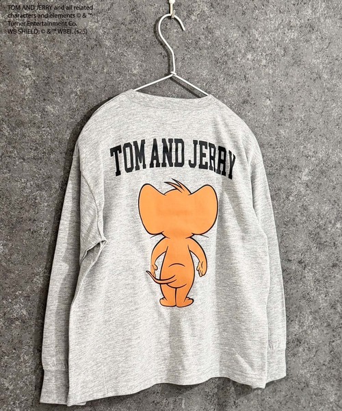 Tom＆Jerry（トムアンドジェリー）の「【TOM&JERRY/トム＆ジェリー】　バックプリント　オーバーサイズ　ロンT　長袖　Tシャツ（Tシャツ/カットソー・キッズ・ブラック/オフホワイト/杢グレー/ダークグリーン/チャコール/グリーン系その他/ネイビー/ホワイト系その他・110/120/130/140/150/160）」の10枚目の写真