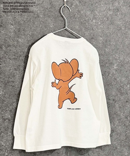 Tom＆Jerry（トムアンドジェリー）の「【TOM&JERRY/トム＆ジェリー】　バックプリント　オーバーサイズ　ロンT　長袖　Tシャツ（Tシャツ/カットソー・キッズ・ブラック/オフホワイト/杢グレー/ダークグリーン/チャコール/グリーン系その他/ネイビー/ホワイト系その他・110/120/130/140/150/160）」の13枚目の写真