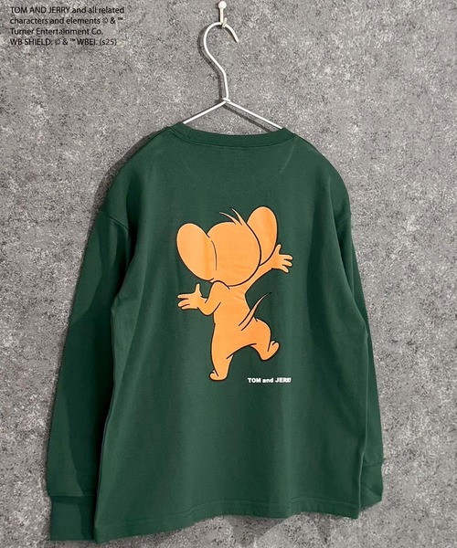 Tom＆Jerry（トムアンドジェリー）の「【TOM&JERRY/トム＆ジェリー】　バックプリント　オーバーサイズ　ロンT　長袖　Tシャツ（Tシャツ/カットソー・キッズ・ブラック/オフホワイト/杢グレー/ダークグリーン/チャコール/グリーン系その他/ネイビー/ホワイト系その他・110/120/130/140/150/160）」の14枚目の写真