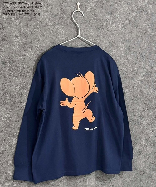 Tom＆Jerry（トムアンドジェリー）の「【TOM&JERRY/トム＆ジェリー】　バックプリント　オーバーサイズ　ロンT　長袖　Tシャツ（Tシャツ/カットソー・キッズ・ブラック/オフホワイト/杢グレー/ダークグリーン/チャコール/グリーン系その他/ネイビー/ホワイト系その他・110/120/130/140/150/160）」の15枚目の写真