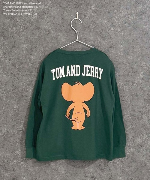 Tom＆Jerry（トムアンドジェリー）の「【TOM&JERRY/トム＆ジェリー】　バックプリント　オーバーサイズ　ロンT　長袖　Tシャツ（Tシャツ/カットソー・キッズ・ブラック/オフホワイト/杢グレー/ダークグリーン/チャコール/グリーン系その他/ネイビー/ホワイト系その他・110/120/130/140/150/160）」の21枚目の写真
