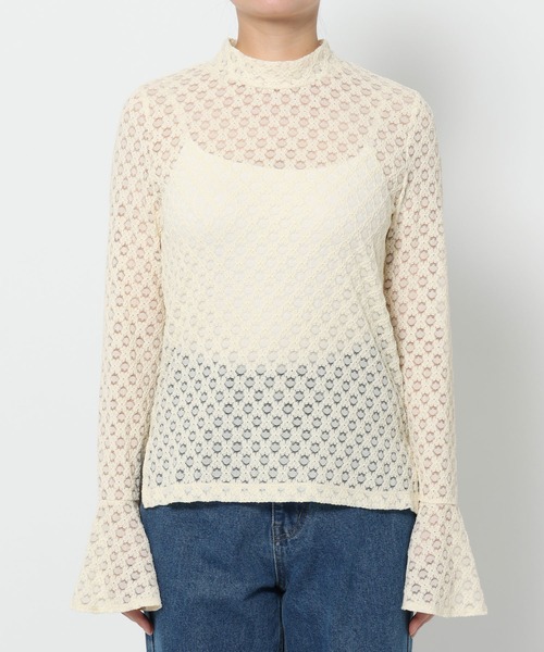 mysty woman（ミスティウーマン）の「袖フレアレースカットソー　603618（Tシャツ/カットソー・レディース・アイボリー/ブラック・FREE）」の10枚目の写真