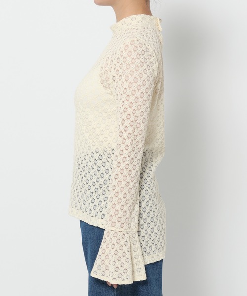 mysty woman（ミスティウーマン）の「袖フレアレースカットソー　603618（Tシャツ/カットソー・レディース・アイボリー/ブラック・FREE）」の11枚目の写真