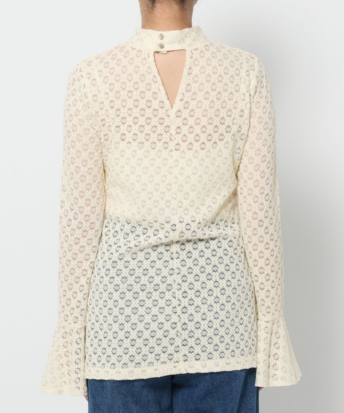 mysty woman（ミスティウーマン）の「袖フレアレースカットソー　603618（Tシャツ/カットソー・レディース・アイボリー/ブラック・FREE）」の12枚目の写真