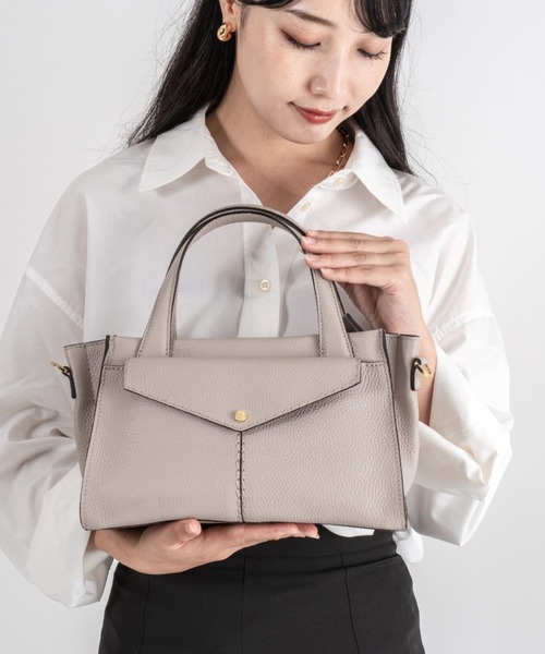 Rivel(リヴェル)の「【LORISTELLA/ロリステッラ】2WAY レザー ハンドバッグ トートバッグ MURIEL TOTE イタリア製(ハンドバッグ・レディース・スモークピンク/ブラック・FREE)」の19枚目の写真