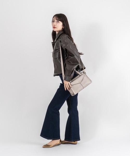 Rivel(リヴェル)の「【LORISTELLA/ロリステッラ】2WAY レザー ハンドバッグ トートバッグ MURIEL TOTE イタリア製(ハンドバッグ・レディース・スモークピンク/ブラック・FREE)」の3枚目の写真