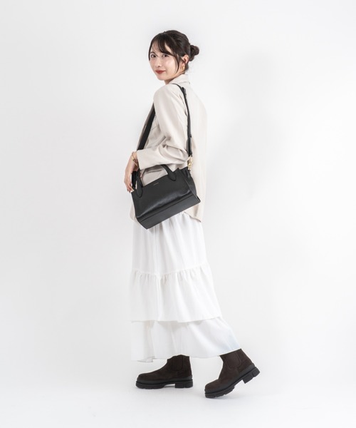 Rivel(リヴェル)の「【LORISTELLA/ロリステッラ】2WAY レザー ハンドバッグ トートバッグ MURIEL TOTE イタリア製(ハンドバッグ・レディース・スモークピンク/ブラック・FREE)」の10枚目の写真
