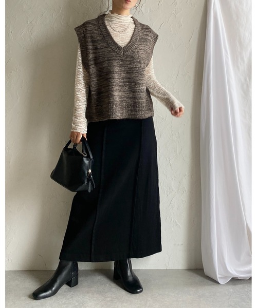 She's Closet(シーズクローゼット)の「ハイネック長袖シースルージャガードシアーカットソートップス(Tシャツ/カットソー・レディース・ブラウン/アイボリー/ブラック・FREE)」の20枚目の写真