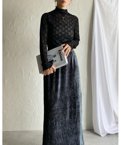 She's Closet(シーズクローゼット)の「ハイネック長袖シースルージャガードシアーカットソートップス(Tシャツ/カットソー・レディース・ブラウン/アイボリー/ブラック・FREE)」の15枚目の写真